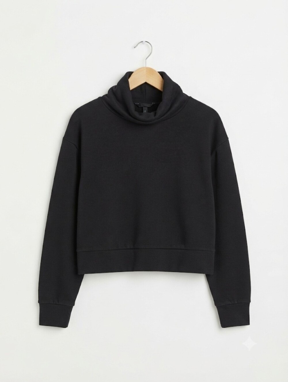 Zara Black Cropped Turtleneck Sweatshirt - Women's Size M